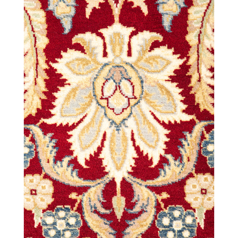 Handmade Red Wool 4' x 6' Oriental Area Rug