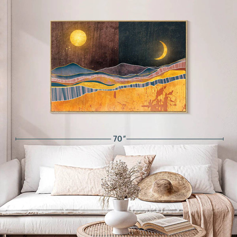 «Blairs Dusk To Dawn», Cadre flottant en bois naturel, 46 po x 31 po