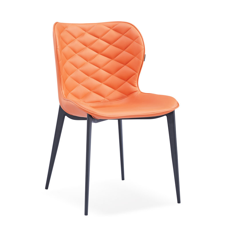 Chaise d'appoint rembourrée Stacia, Orange, Noir