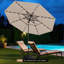 Parasol de patio solaire 10 pi avec 32 lumières DEL à 3 niveaux d'ajustement de l'inclinaison du dessus ventilé beige-801259628