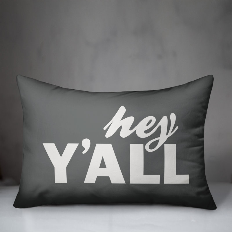 Textual Outdoor Throw Pillow, Gray