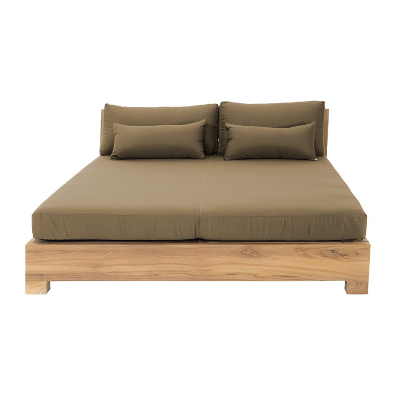 Monterey Teak Outdoor Daybed Lounger, Cocoa
