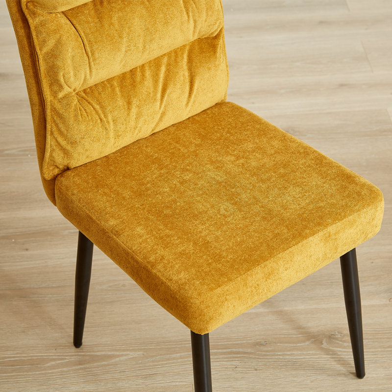 49cm H Upholstered Metal Upholstered Back Accent, Mustard