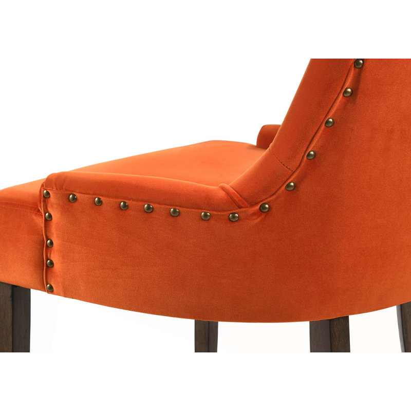 Chaise d'appoint, chaise d'appoint, ensemble de 2, Velours orange
