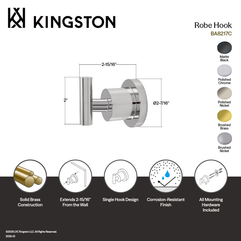 Crochet Kingston, Nickel brossé