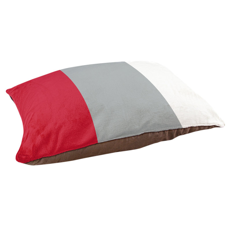 Coussin Washington, Grand (l 40 po x P 30 po x H 14 po), Rouge / argent / blanc
