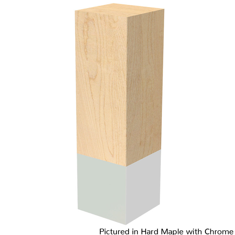 Mercutio Table Leg, 10" H x 3" W x 3" D, Chrome