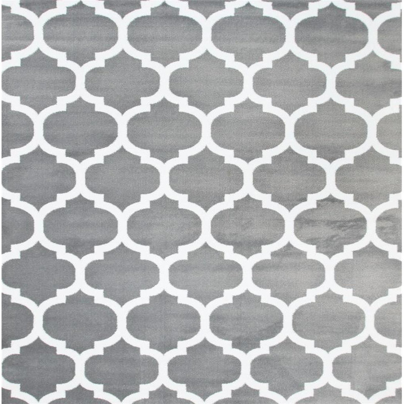 Tapis décoratif grise abstraite Mersey, Rectangle 8 pi x 10 pi