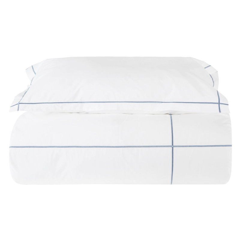 Classic Hotel_Duvet Cover, Queen Duvet Cover, White/Blue
