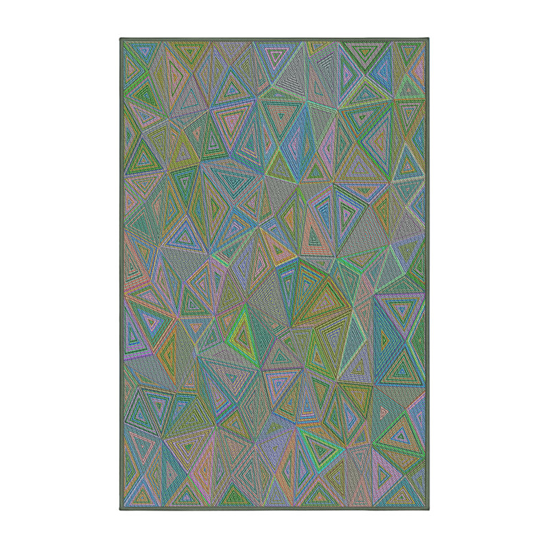 Tapis vert à motif géométrique Schaper, Rectangle 5 pi x 7 pi