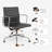 Mid Back Genuine Leather Office Chair With Arm And Aluminum Frame, Computer Desk Chair-1952329208