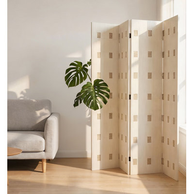 Écran de chambre pliable en cèdre crème