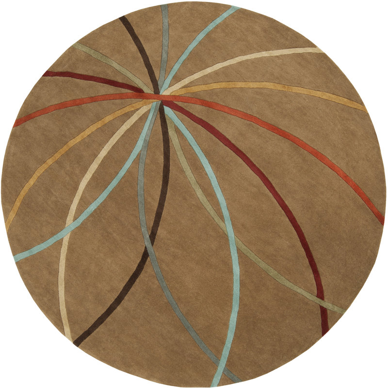 Hand Tufted Wool Abstract Indoor Rug, Round 8'