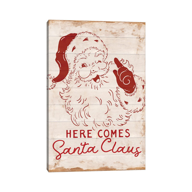 «Here Comes Santa Claus», reproduction d'art sur toile tendue