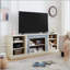 Grand support de rangement pour bureau de télévision avec bordure en faux pierre, console média avec rangement spacieux et design moderne