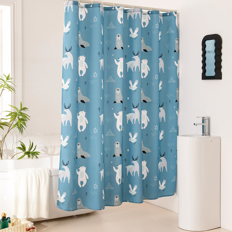 Rideau de douche avec crochets inclus