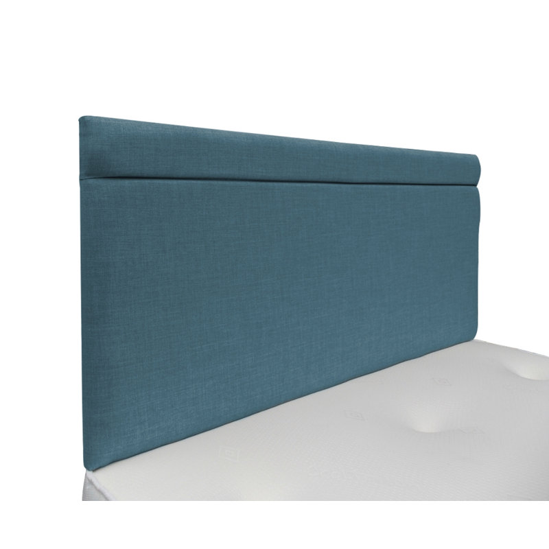 Burchette Upholstered Linen Panel Headboard, Small Double (4'), Duck Egg, 100% Linen