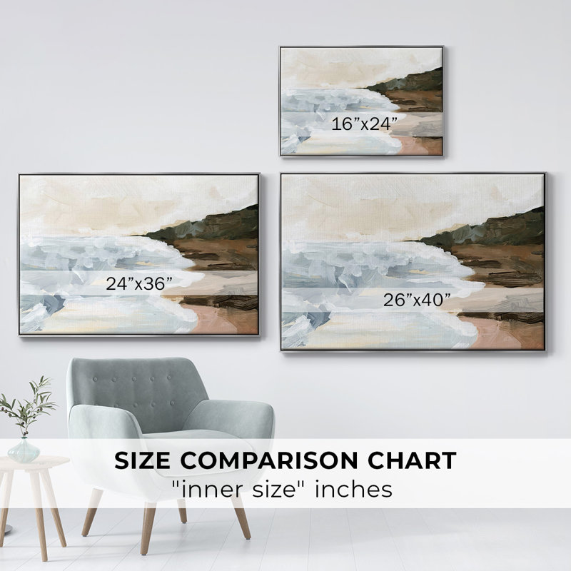 Cove Break II, reproduction d'art sur toile, H 25 po x l 37 po x P 2 po, Argent