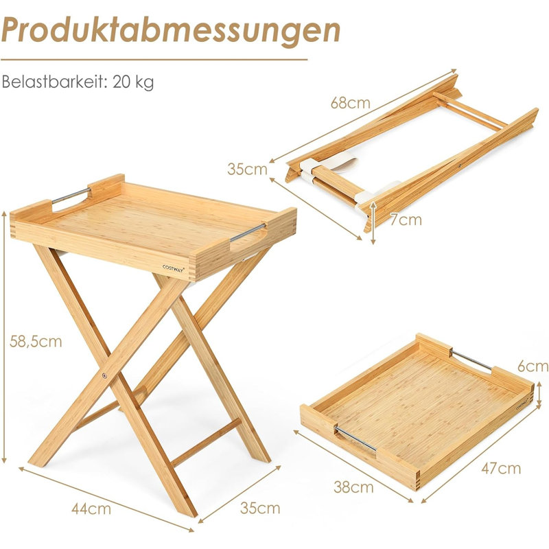 Tray Top Trestle End Table