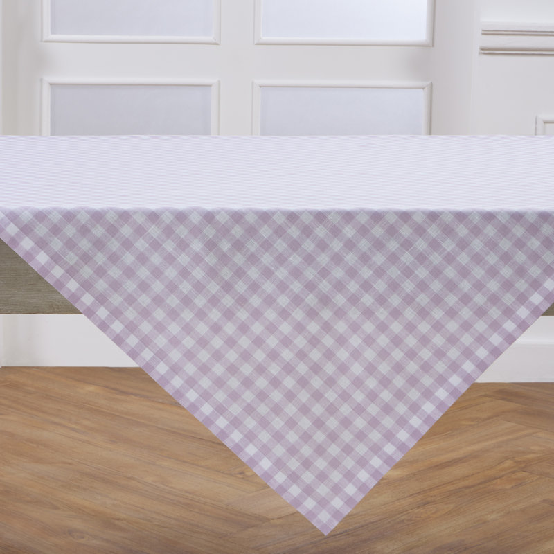 Gingham Check - 100% Pure Linen Table Throw, Black, Gingham