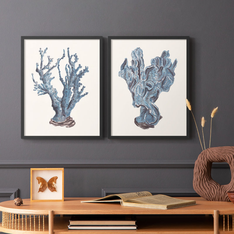 Indigo Reef I-Premium, reproduction encadrée prête à accrocher - aucun clou requis - aucun clou requis, H 15 po x l 24 po