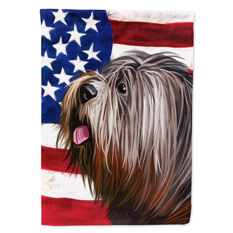 Polyester à 2 côtés 28 x 40 po drapeau maison, Schapendoes
