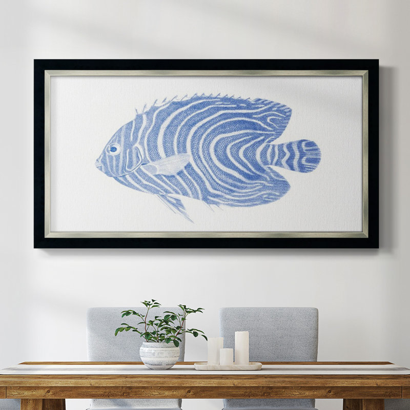 Blue & White Tropical Fish II " Blue And White Tropical Fish II ", 21" H x 37" W x 1" D