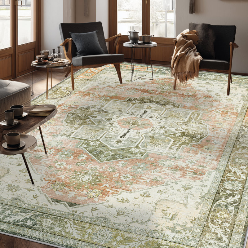 Persian Performance Machine Washable Indoor Area Rug, Rectangle 12' x 9'