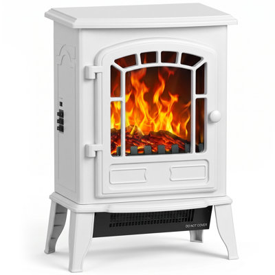 HOMCOM 39 cm W White Electric Stove