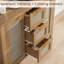 Buffet en rotin, armoire à café avec 3 tiroirs, armoire de rangement Boho pour la salle à manger, le salon, le vestibule, chêne clair / foncé-2077563205