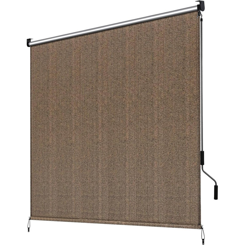 Hdpe Vertical Awning, Brown, 244cm H x 244cm W x 3cm D