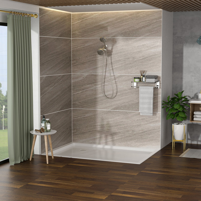 Pomme de douche à effet de pluie 4,7 po et douche à main 8 po, pomme de douche double en nickel brossé avec pomme de douche à main