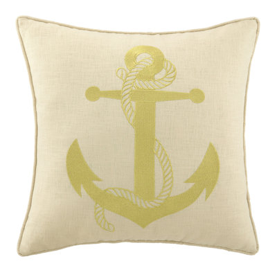 Embroidered Linen Throw Pillow