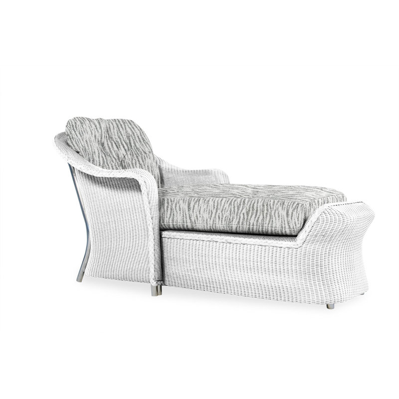 Reflections Outdoor Chaise Lounge, White, Beach Navy