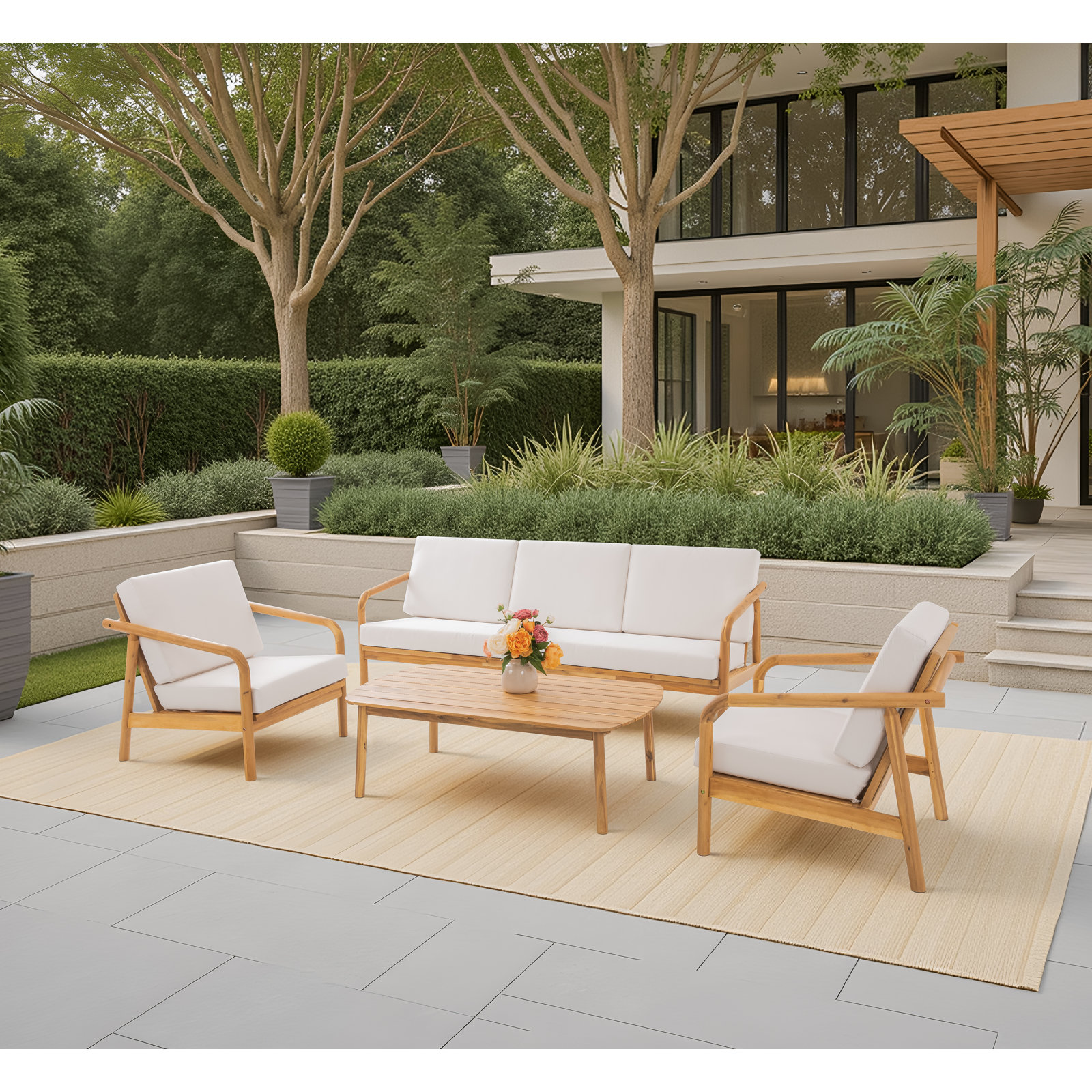 Goodwin 5-Person Acacia Patio Seating Group