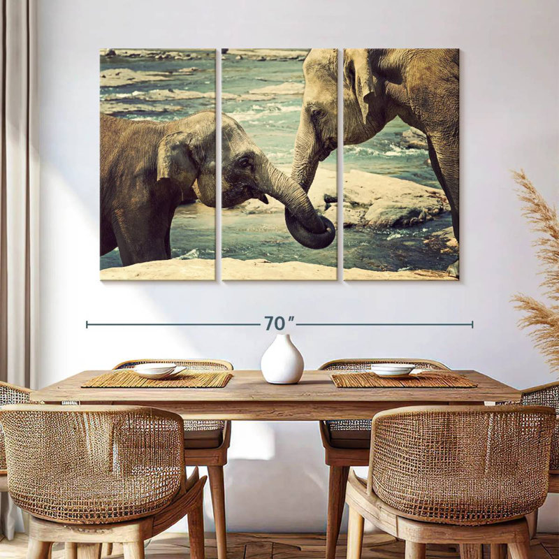 Asian Elephants, 42" H x 65" W