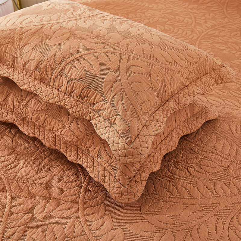 2 taies décoratives 100% coton matelassées, housses décoratives, Très grand, Orange