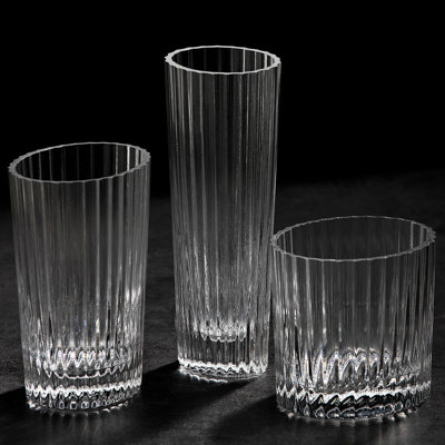 Missoni Champagne Glasses NASTRI Set of 6  Transparent 7.5 oz, H 6.5 in