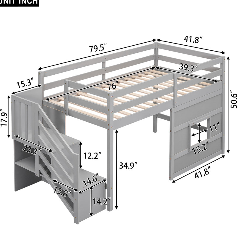 Jawaan Upholstered Platform Storage Bed, Gray