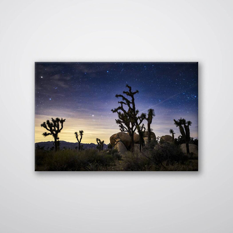 Joshua Tree Print - Desert Landscape Wall Art - Joshua Tree National Park Canvas Poster - Cactus Desert Scenery Artwork - Southwest Nature Decor - Scenic Travel Wall Hanging - Modern Home Decoration Art Print