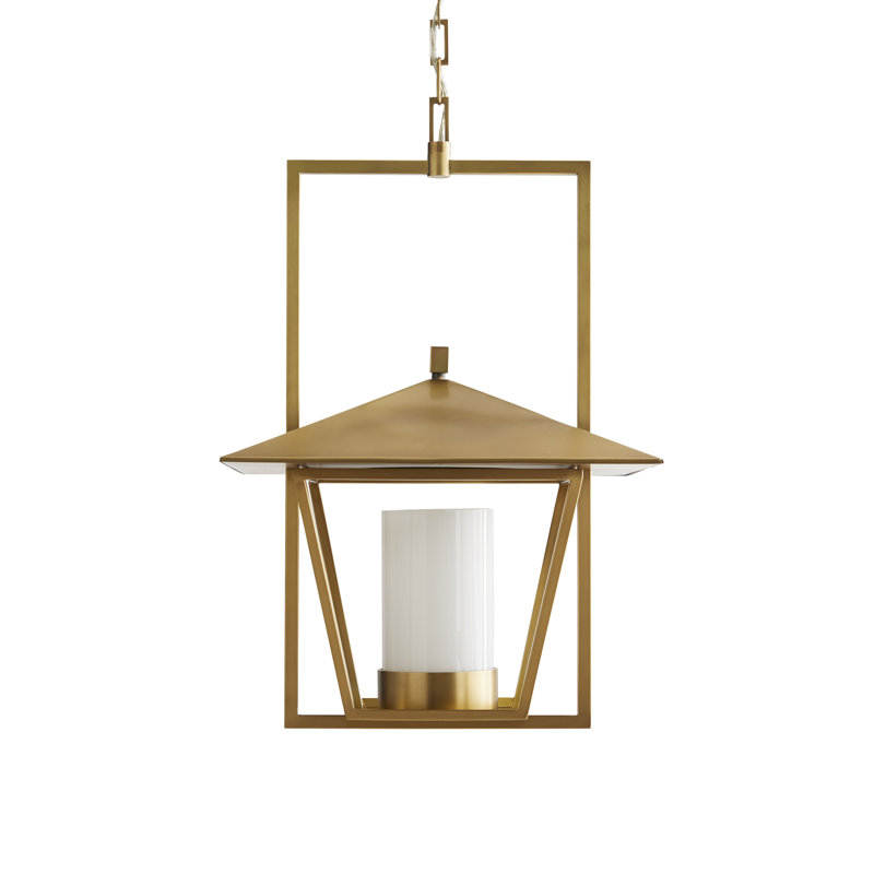 Temple 1 - Light Lantern Square Pendant, Antique Brass
