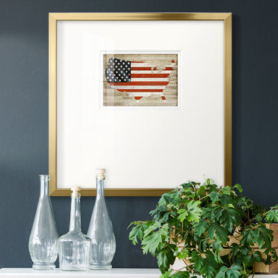 Drapeau américain encadré sur papier