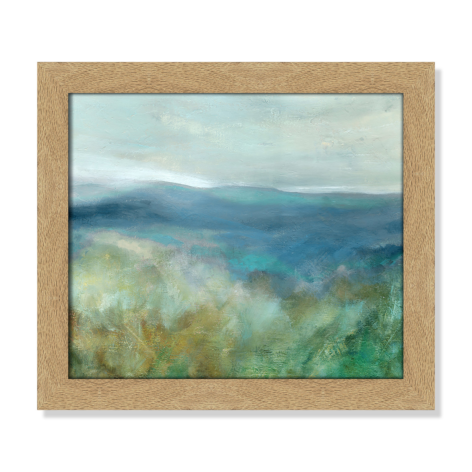 Adamsville "Blue Mountain Overlook" Painting, Natural Framed, 14" H x 16" W x 1.12" D