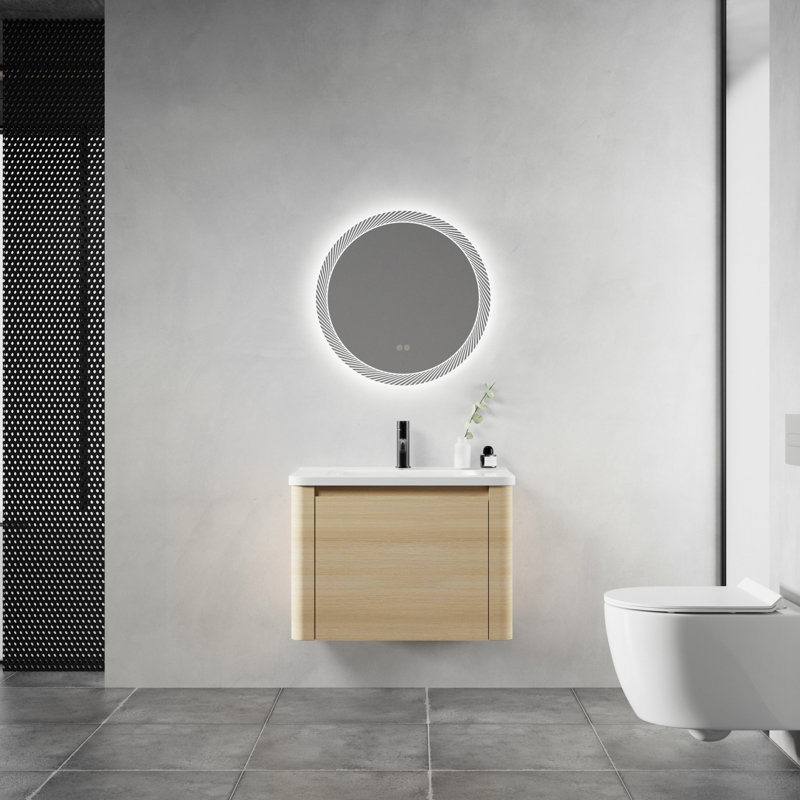 Wall-Mounted Bathroom Vanity With Sink And Soft-Close Door