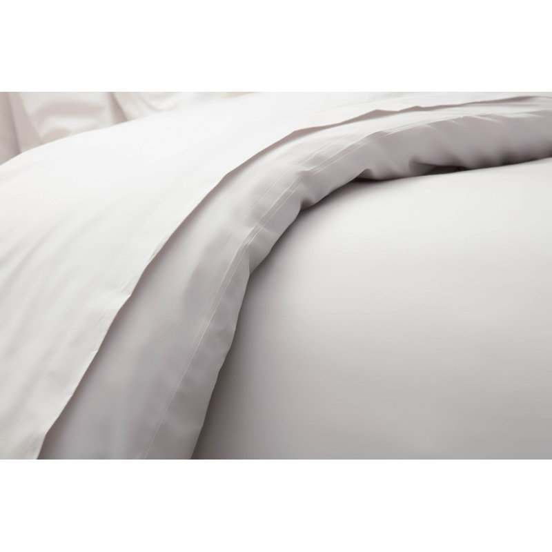 Cotton Solid Colour Duvet Cover Set with Pillowcases, White, Single Duvet Cover + 1 Standard Pillowcase
