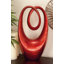 Abstract red polystone sculpture-107635934
