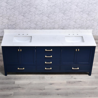 Meuble-lavabo 84 po avec double vasque Cholena