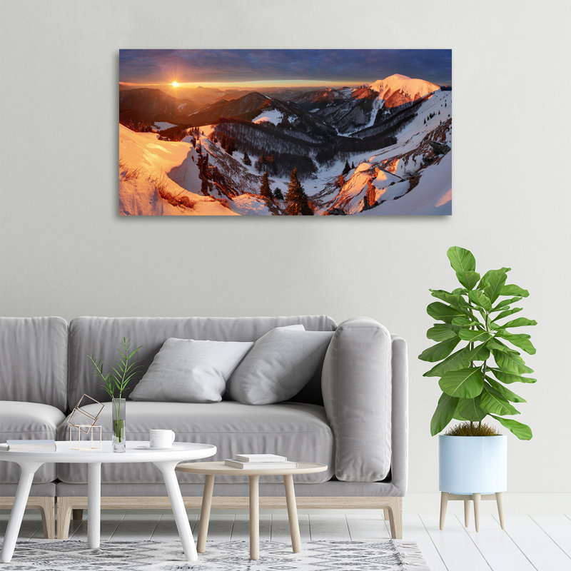 Winter In The Mountains - No Frame Print on Canvas