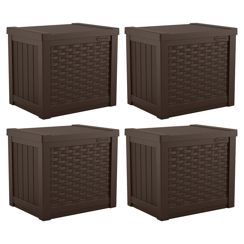 Suncast 17'' W 22 Gallons Water Resistant Resin Deck Box in Brown