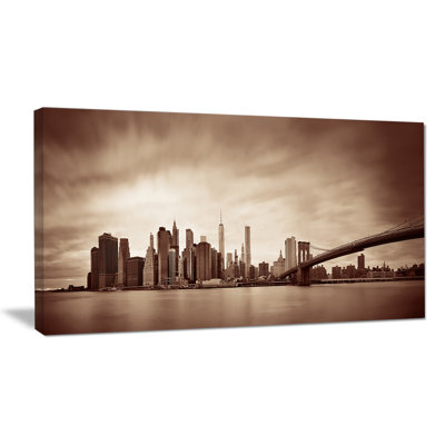 « manhattan financial district cityscape », art mural sur toile tendue